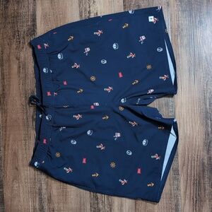 Captain Cocktail by Toes On The Nose Shorts Size XL in Nautical Blue 6" Inseam